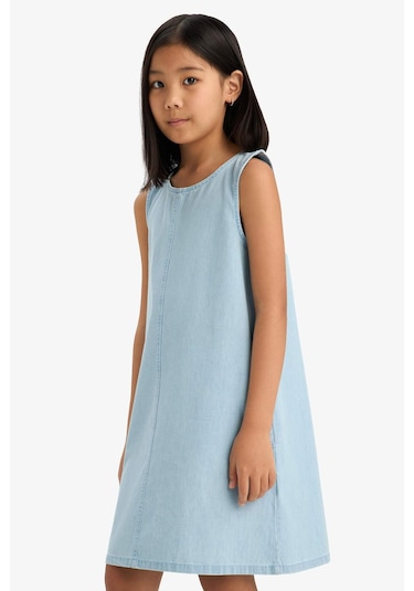 DeFacto Kız Çocuk Kolsuz Yazlık Jean Elbise E6491A825SMNM63
