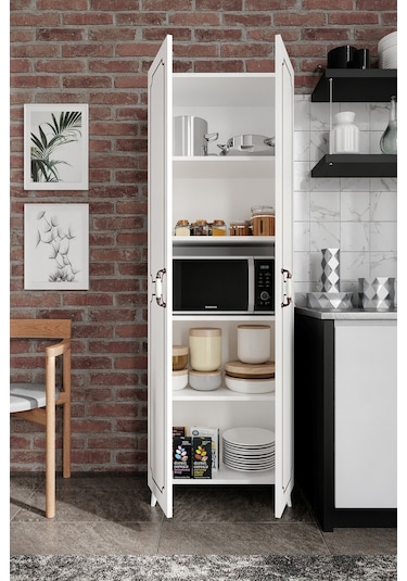 Kznhome 2 Kapaklı 5 Bölmeli Geniş Mutfak Kavanoz Erzak Kiler Dolabı