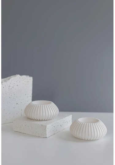 Mysoul Byann Çay Mumları İçin Şamdan Seti 265038437 Beyaz