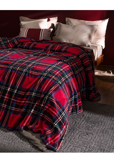 Clorel Çift Kişilik Welsoft Baskılı Battaniye - Kırmızı 8684427292181 Çok Renkli