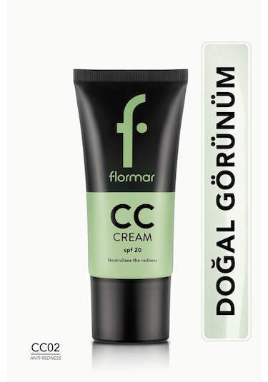 Flormar Kızarık Görünüm Önlemeye Yardımcı Cc Krem - Cc Cream - Cc02 Antiredness - 8690604534715