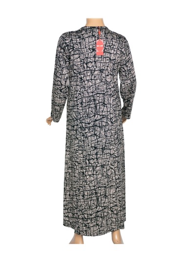 Hesna Kadın Minel Battal Beden Kuplu Boydan Siyah Elbise Desen 22 Siyah