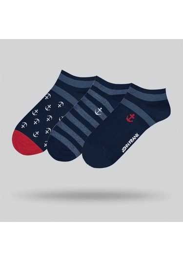 John Frank Üçlü Kısa Çorap Multıcolor (488750167)-Std Lacivert