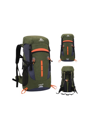 Neevoyu 50l Yeşil Outdoor Sırt Çantası - Su Geçirmez Oxford Kumaş, Rafinerli Bölmeler, Konforlu Omuz Askıları İle Bisiklet, Dağcılık, Yürüyüş Yeşil