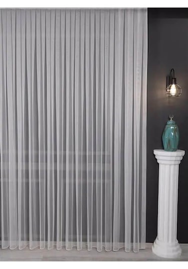 Petek Dokulu Eteği Kurşunlu Grek Tül Perde / Ölçünüze Özel Dikim