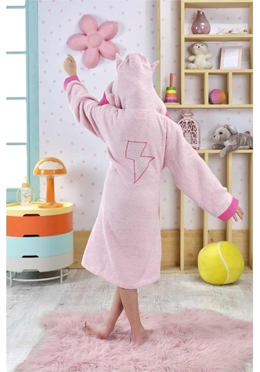 Ely Parker Kız Çocuk Bornozu, Pamuklu, Kapüşonlu, Süperkahraman Hero, Bebek 0 14 Yaş Elyprkr00978 Açık Pembe