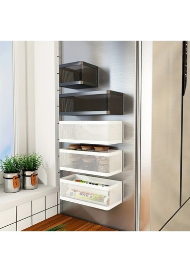 Trendooze Geniş Beyaz Manyetik Baharatlık Duvar Askılı Kağıt Havluluk Delme Gerektirmeyen Gaojunshop01 Beyaz