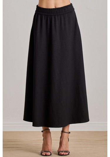 Maxi Siyah Simli Etek Siyah