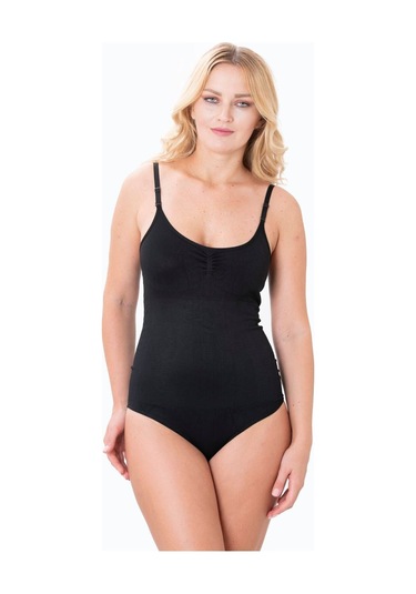 1 Beden Incelte Avantajlı 2li Paket Sıkılaştırıcı Toparlayıcı Zıbın Çıtçıtlı Korse Siyah Renk Çıtçıtlı Ve Atlet Siyah