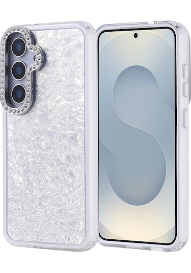 Samsung Uyumlu Galaxy S24 Kılıf Taşlı Tasarımlı Zore Kapi Kapak Gümüş