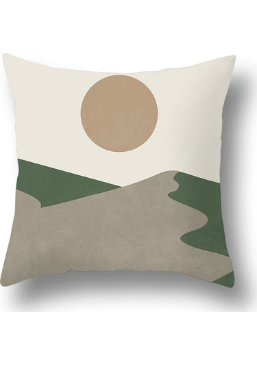 Kuzey Avrupa Geometrik Keten Yastık 45 45 Cm-55 Ekru