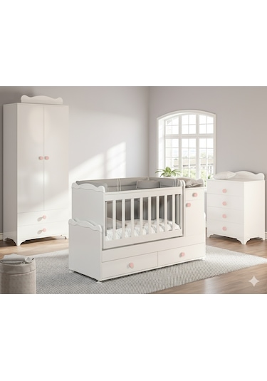 Patiko Sahra 970 2 Kapılı Bebek Odası Takımı Pembe
