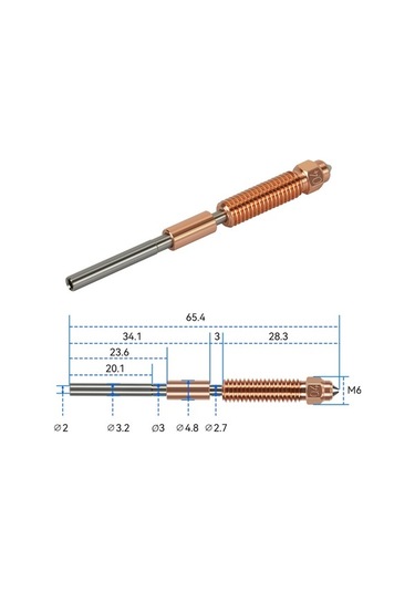Didadodo K1c/k1 Max İçin Yüksek Akışlı Titanyum Alaşımlı Bimetalik 3d Yazıcı Nozulu 0.4mm