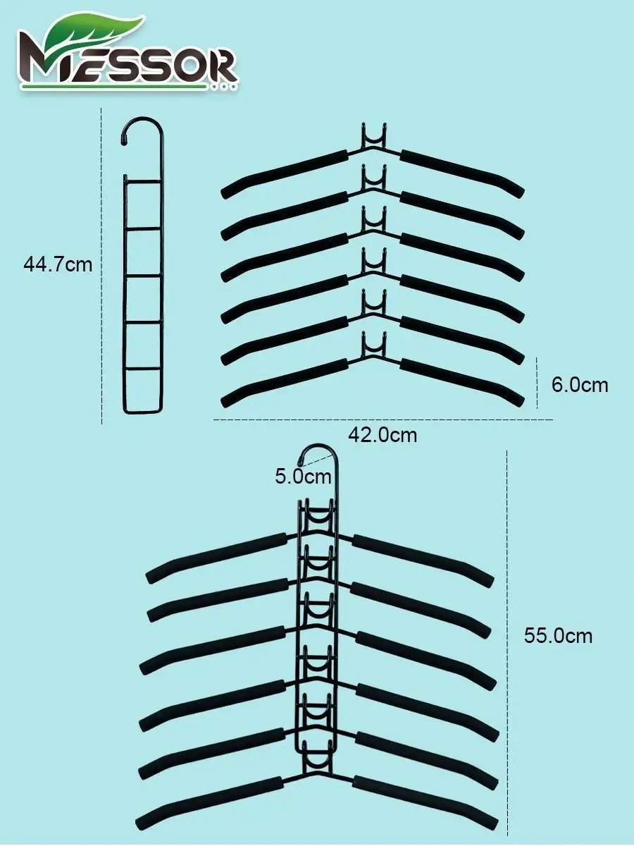 Messor Dönüştürülebilir Çok Katmanlı Giysi Askısı 90473129 Siyah