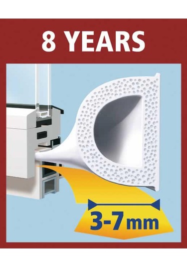 Tesamoll D Profil, Kapı Pencere Isı İzolasyon Bandı, Beyaz, 6m X 9mm X 7mm Diğer