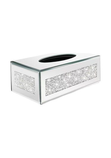 Homyl Mendil Kutusu Kapağı Oturma Odası Dekoru Vanity Tezgahı Gümüş