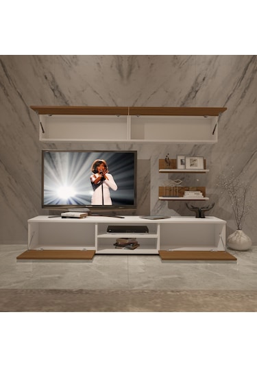 Decoraktiv Eko 5 Mdf Dvd Tv Ünitesi Tv Sehpası Beyaz - Ceviz