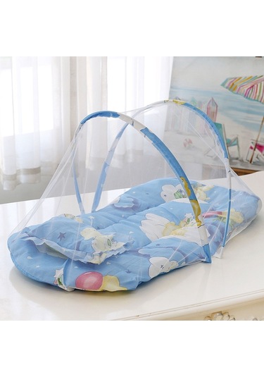 Katlanabilir Bebek Cibinlik Sineklik Seti, 92 cm - Mavi