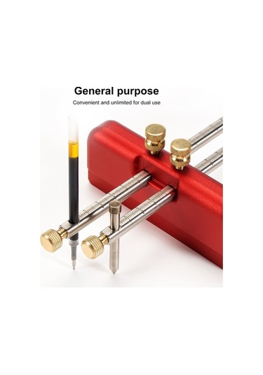 Pazly Alüminyum Alaşımlı Ağaç İşleme Seviye Hattı Aracı İşaretleme Cetveli - 2 Ayrılabilir Çizici, 145mm Ölçek, Dayanıklı Ve Kullanışlı Diğer