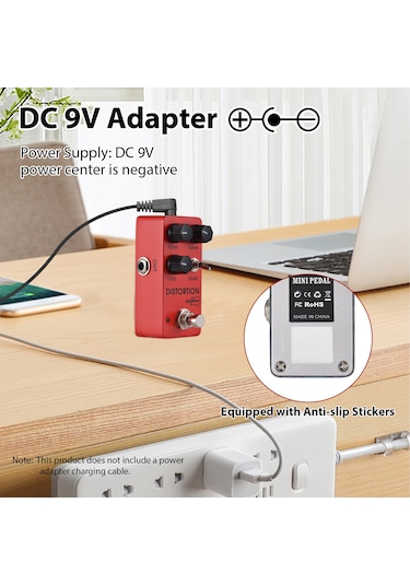 Geeksen Gitar Metal Distoon Efekt Pedalı Tone//vol/edge Dc 9v 6.35mm Giriş/çıkış Arayüzü Alüminyum Alaşımlı Kırmızı