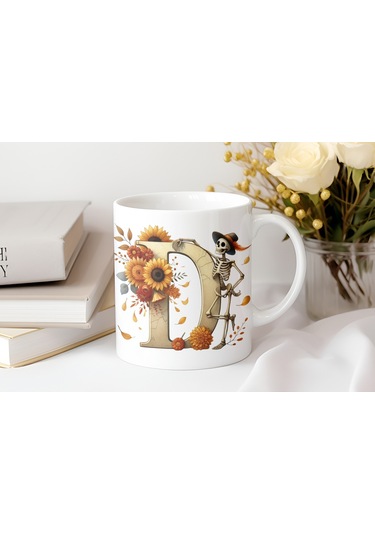 D Harfi Pembe Kareli Kalpli Göz Emojili Kupa Bardak Eğlenceli Kareli Tasarım Kahve Çay Kupası Beyaz