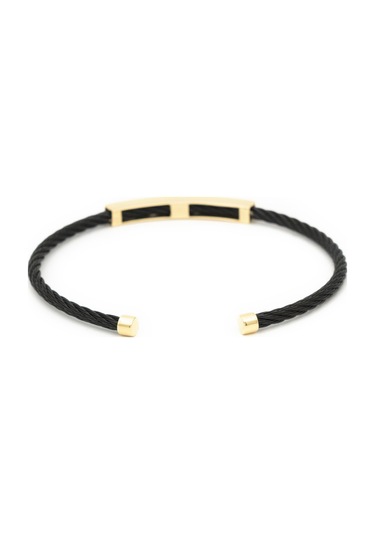 Örme Çelik Kelepçe Ve 14 Ayar Altın Erkek Bilekliği N11.7068 Sarı Altın