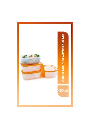 Tupperware Alaska Kap Kısa Gövdeli 4'lü Set 450 ml