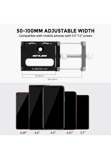 Ximistore9 Alüminyum Alyuminyum Bisiklet Telefon Tutucu, 50-100mm Cihazlar İçin Uyumlu, 112g Hafif Tasarım Çok Renkli