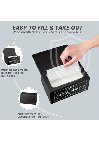 Hightower Black 1 Adet Kurutucu Ped Tutucu, Mandıra Çiftliği Stili Çamaşır Odası Aksesuarı, Kağıt Ve Yumuşatıcı Dispanseri Siyah