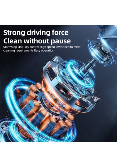 Qingmipy "5 Başlıklı Şarjlı Elektrikli Temizleme Fırçası - Su Geçirmez, 3 Hız Ayarlı, Dijital Ekranlı" Mavi