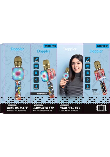 Doppler Graffiti Karaoke Mikrofonu Ses Değiştirme Özellikli Işıklı
