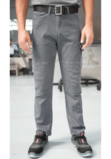 Uniprom İş Pantolonu Kot Kumaş Titan Flex Model Gri Gri