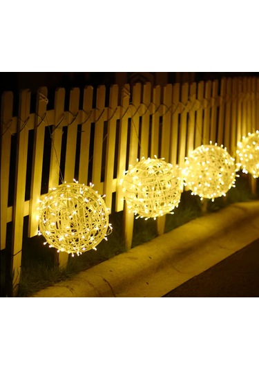 Sekizgen Led 25 Cm Sarkit Yilbaşi Küre Top Dekorati F Aydinlatma Diş Ve I Ç Mekan Uyumlu Gün Işığı