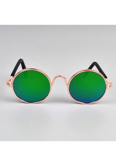 Geekyou Kedi Köpek Güneş Gözlüğü, Yeşil Yansıtıcı, 8cm Genişlik, Evcil Hayvan Moda Aksesuarı