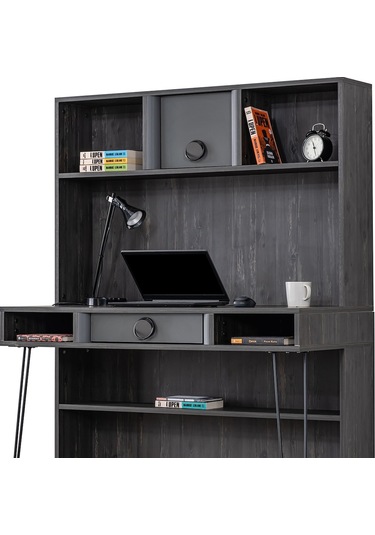 Setaymobilya Çalışma Masası, Black New Üniteli Çalışma Masası Antrasit