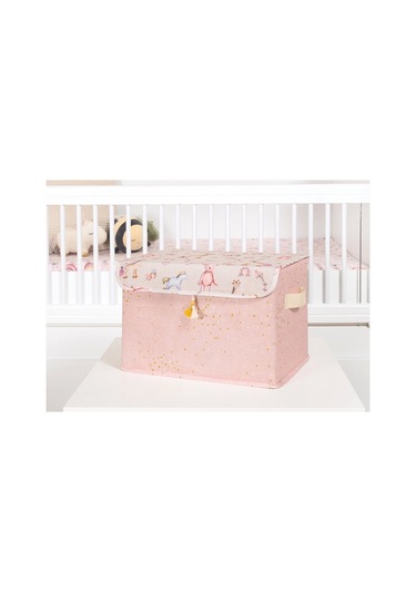 Baby Püsküllü Kapaklı Kutu Düzenleyici Çok Amaçlı Organizer Kutu Maxi Boy Pembe 04232 Diğer