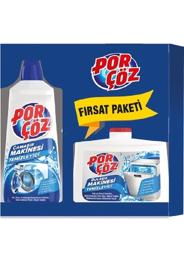 Porçöz Bulaşık Makinesi Temizleyici 250 ML + Çamaşır Makinesi Temizleyici 400 ML