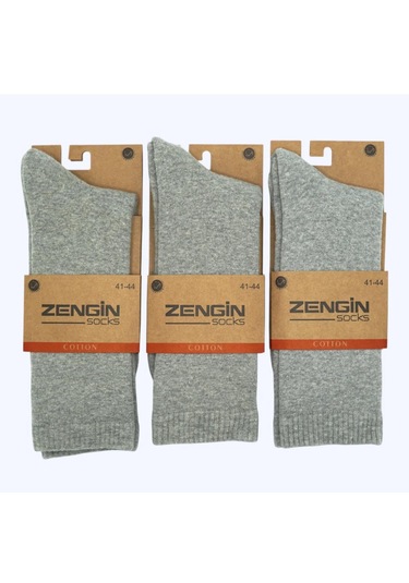 Dikişsiz 3'lü Havlu Erkek Soket Çorap 3420 G Grı