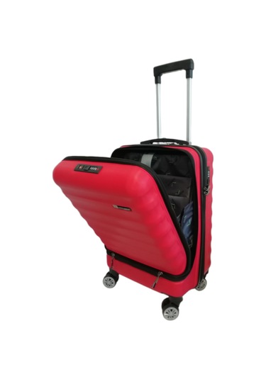 Vegmann Wave Laptop Bölmeli Kırmızı Kabin Boy Valiz Kırmızı
