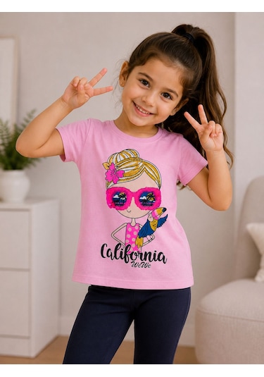 Wewe Çocuk Giyim Kız Çocuk Tşırt Pembe