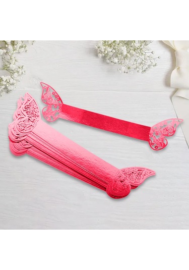 Suntek 20x Kağıt Peçete Halkaları Dekor Sahipleri Serviette Yansıtıcı Kırmızı