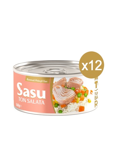 Sasu Basmati Pirinçli Ton Salata İri Parça 12 x 160 G