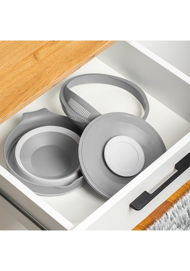 Porsima S-00113 Katlanabilir Süzgeç Mikser Karıştırma Kabı Seti