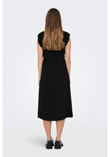 Jdy Kadın Jdydıvya Belden Bağlamalı Midi Elbise 15350728 Siyah Siyah