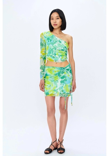 Olla Collection Büzgü Detaylı Tül Bluz Mint Mint Yeşili