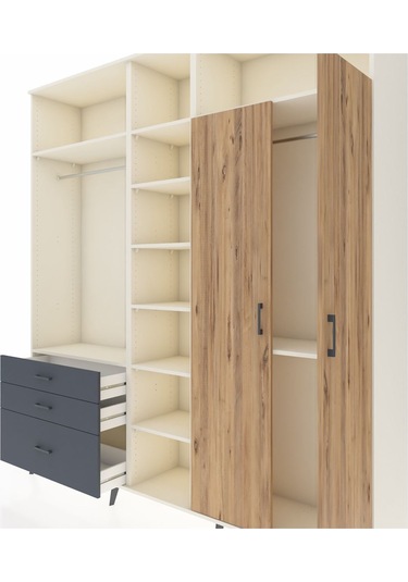 Hyperion Dolap 10 Raflı 3 Çekmeceli 2 Askılı 220x44x243 Aytaşı-çam/antrasit Atlas Çam/antrasıt Hyperion Dolap 10 Raflı 3 Çekmeceli 2 Askılı 220x44x243 Aytaşı-çam/antrasit Atlas Çam/antrasıt