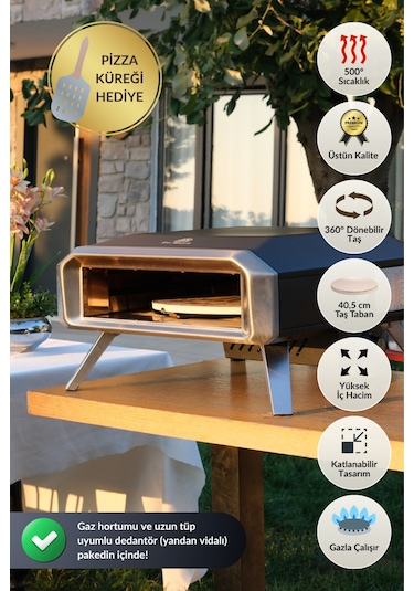 Dr.maya Garden Bahçe Taş Fırını - Gazlı Siyah