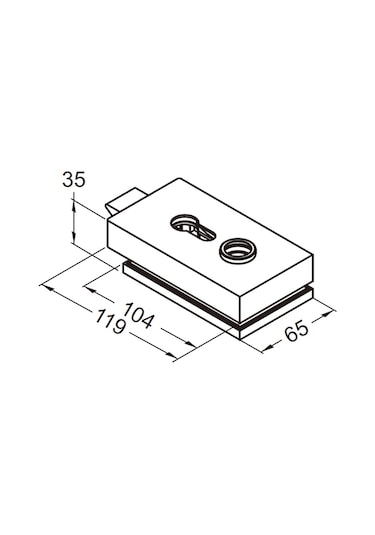 Thr-1400wck-pss Thoor Edge Wc Tipi Mandallı Cam Kapı Kilidi