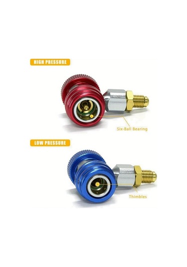 Dashanshop 2 Adet R134a Ayar Bağlantı Adaptörü 1 4 İnç Sae Hvac Soğutucu Dolum Vana Seti