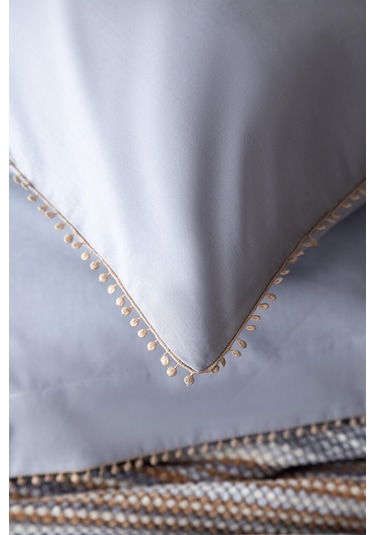 Çift Kişilik Lizbon Gri Yatak Örtülü Nevresimli Set Gri